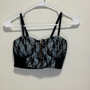 Front lace crop top
